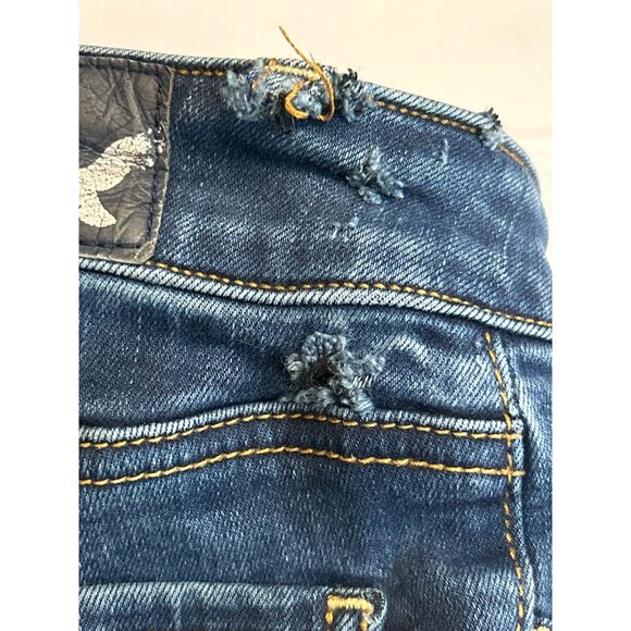 (6 for $25) AE Super Stretch Mid-Rise Jegging in Dark Wash Size 00 Short - Picture 6 of 8